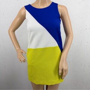 Milly Minis Girls size 10 Lined Blue Lime Green Color Block Dress